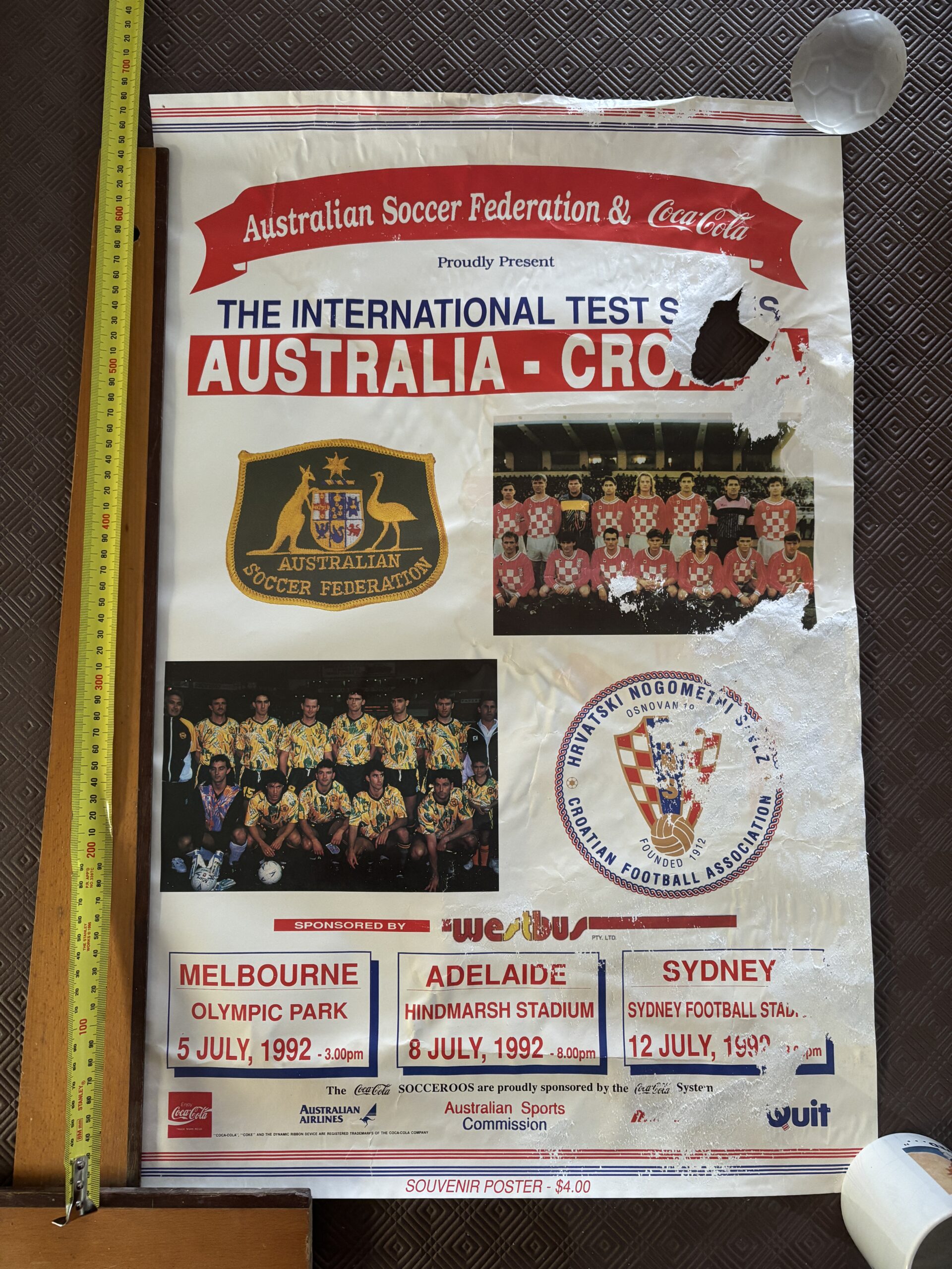 Poster Socceroos Vs Croatia 1992